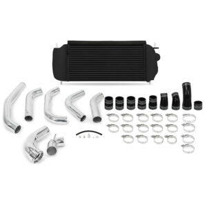 Mishimoto MMINT-F35T-15KPBK black intercooler and polished pipe kit for 2015-2016 Ford F-150 3.5L EcoBoost