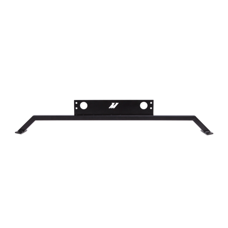 Mishimoto oil cooler kit mounted to Ford Mustang GT front bumper support for airflow