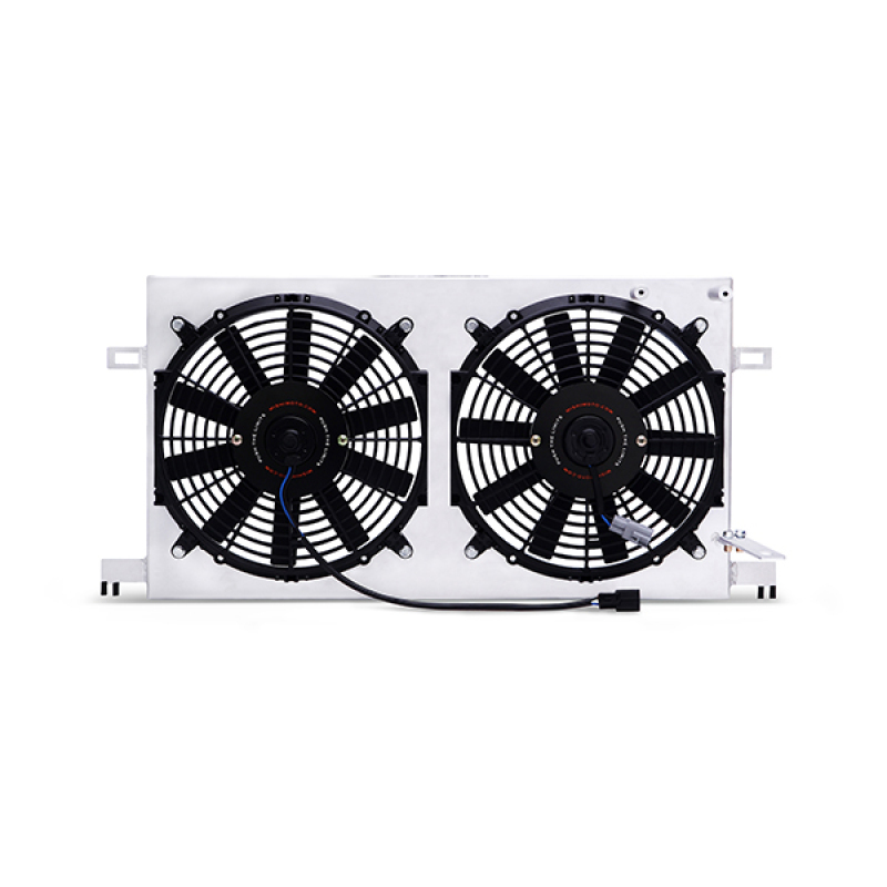 Mishimoto MMFS-BRZ-13P brushed aluminum fan shroud kit with dual 12-in fans for Subaru BRZ, Scion FR-S, and Toyota 86