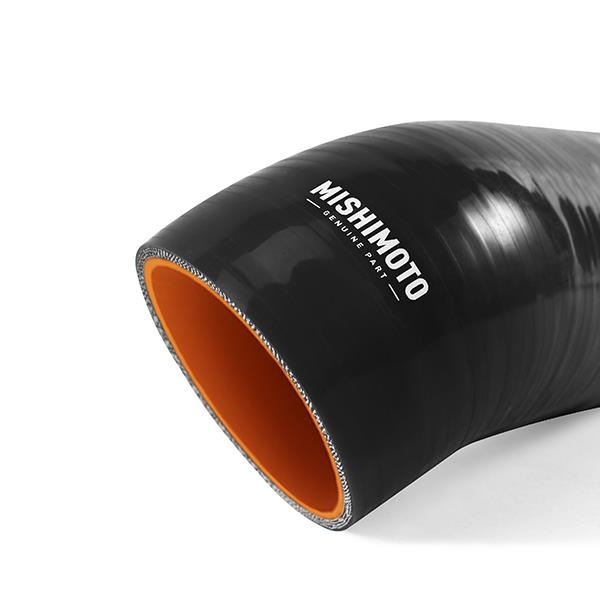 Mishimoto N52 intake boot shown fitting with stock BMW airbox
