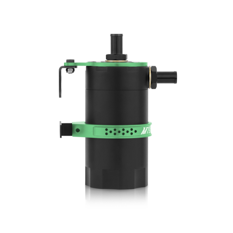 Included push-on barbed fittings and rubber oil lines for Mishimoto catch can install