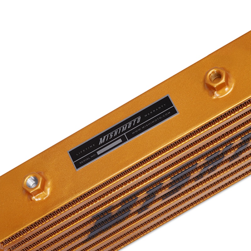 Six threaded mounting points on the Mishimoto universal front-mount intercooler