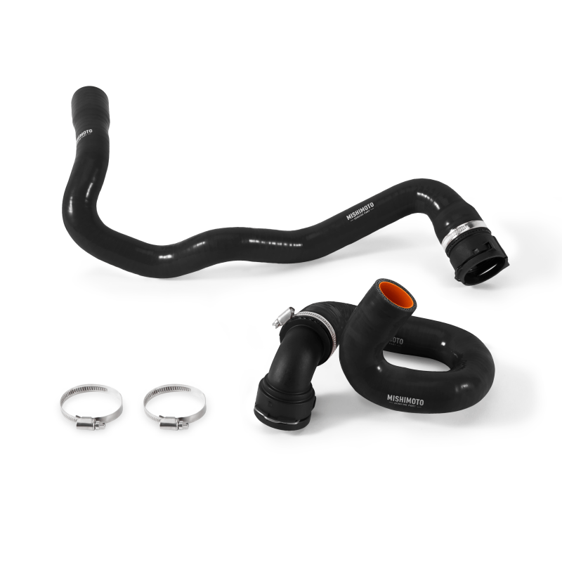 Mishimoto upper and lower silicone radiator hoses with pre-attached quick-disconnect fittings