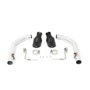 Mishimoto axle-back exhaust with dual 4.5in double-wall black tips for 2015-2017 Ford Mustang GT