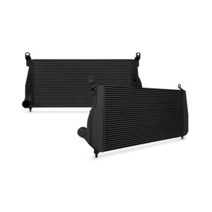 Mishimoto black aluminum bar-and-plate intercooler for 2001-2005 Chevrolet/GMC 6.6L Duramax LB7/LLY