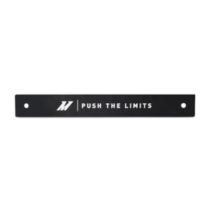 Mishimoto black anodized aluminum license plate delete cover, part number MMLP-UNI-BK