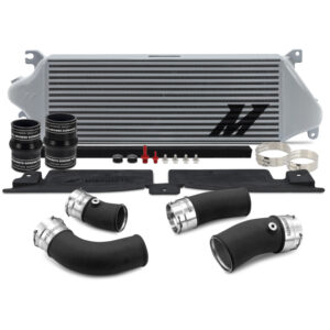 Mishimoto Silver bar-and-plate intercooler and black charge pipe kit for 2024+ Toyota Tacoma T24A-FTS