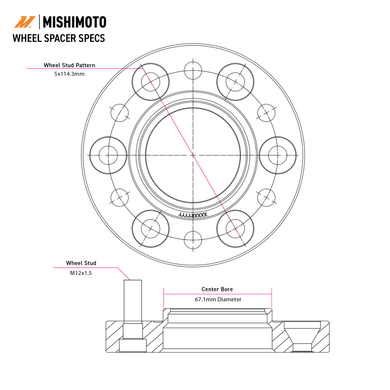 Mishimoto Wheel Spacers 5x114.3 35mm Black - MMWS-004-350BK - Image 5