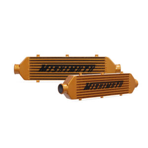 Mishimoto MMINT-UZG universal front-mount intercooler in Bold Gold with bar-and-plate aluminum core