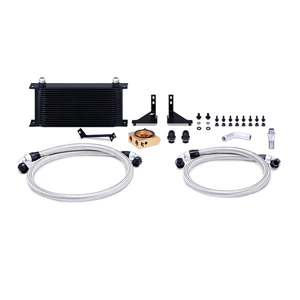 Mishimoto black bar-and-plate oil cooler core with -10AN fittings for Fiesta ST