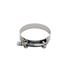 Mishimoto MMCLAMP-35 stainless steel T-bolt clamp with silver plain finish and locking nut
