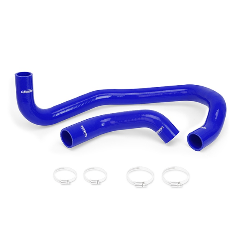 Mishimoto silicone radiator hose kit installed showing five-layer construction