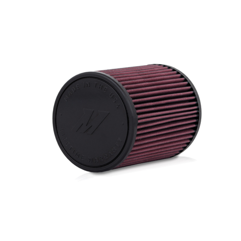 Close-up of Mishimoto MMAF-2756 air filter's 6-inch filter length design