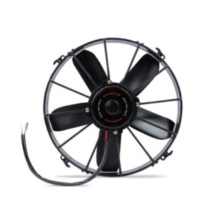 Mishimoto Race Line 10in Electric Fan MMFAN-10HD with black straight plastic blades and ABS shroud