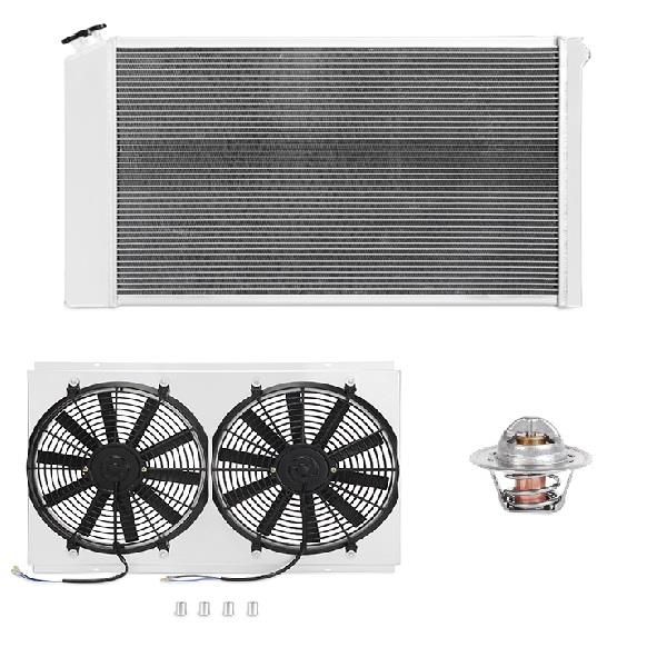 Mishimoto radiator internal transmission cooler and magnetic drain plug detail