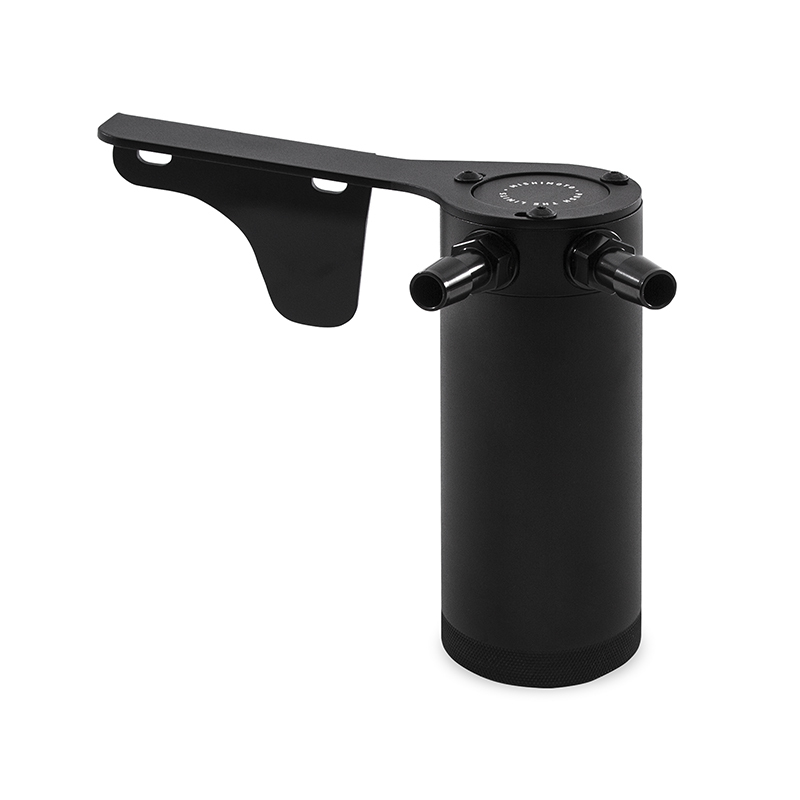7.5 oz. Mishimoto catch can with drain plug installed on a Mazda Mazdaspeed 3 engine bay