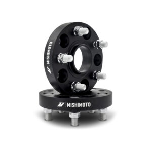 Mishimoto black wheel spacer with 5x120 bolt pattern, part number MMWS-013-500BK