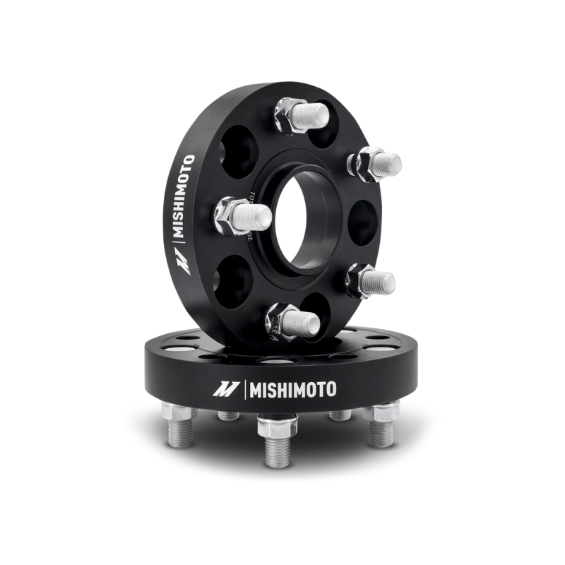 Mishimoto black wheel spacer with 5x120 bolt pattern, part number MMWS-013-500BK