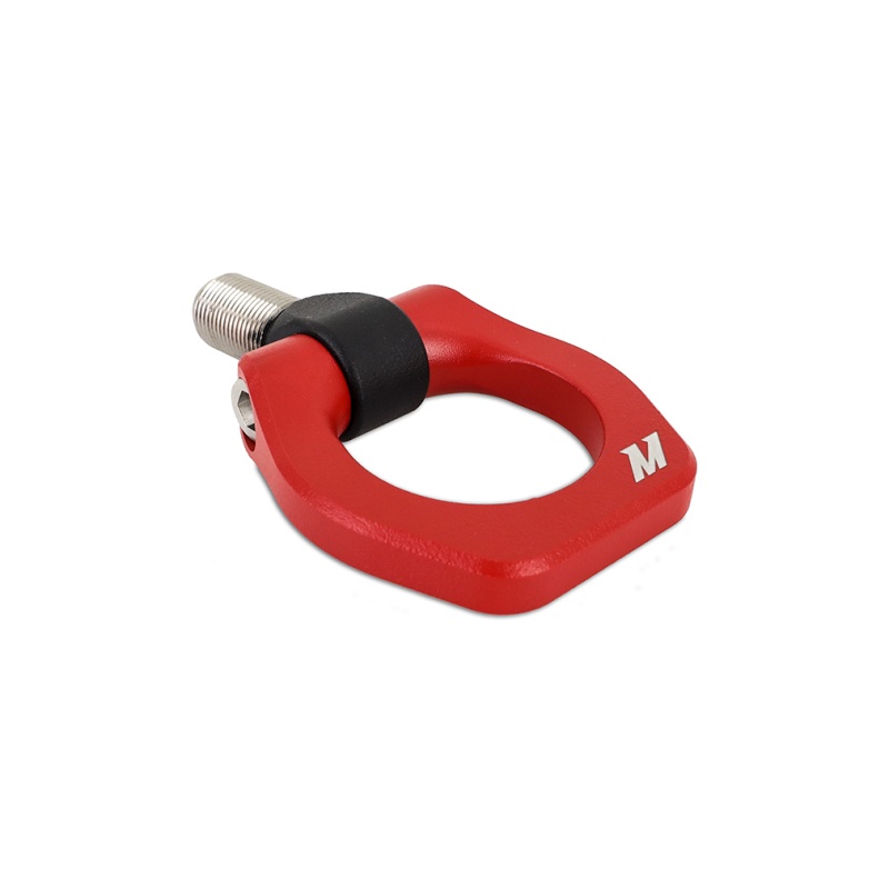 Durable red Racing Tow Hook by Mishimoto for Subaru WRX
