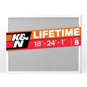 K&N HVC-8-11824 washable HVAC filter with pleated synthetic media