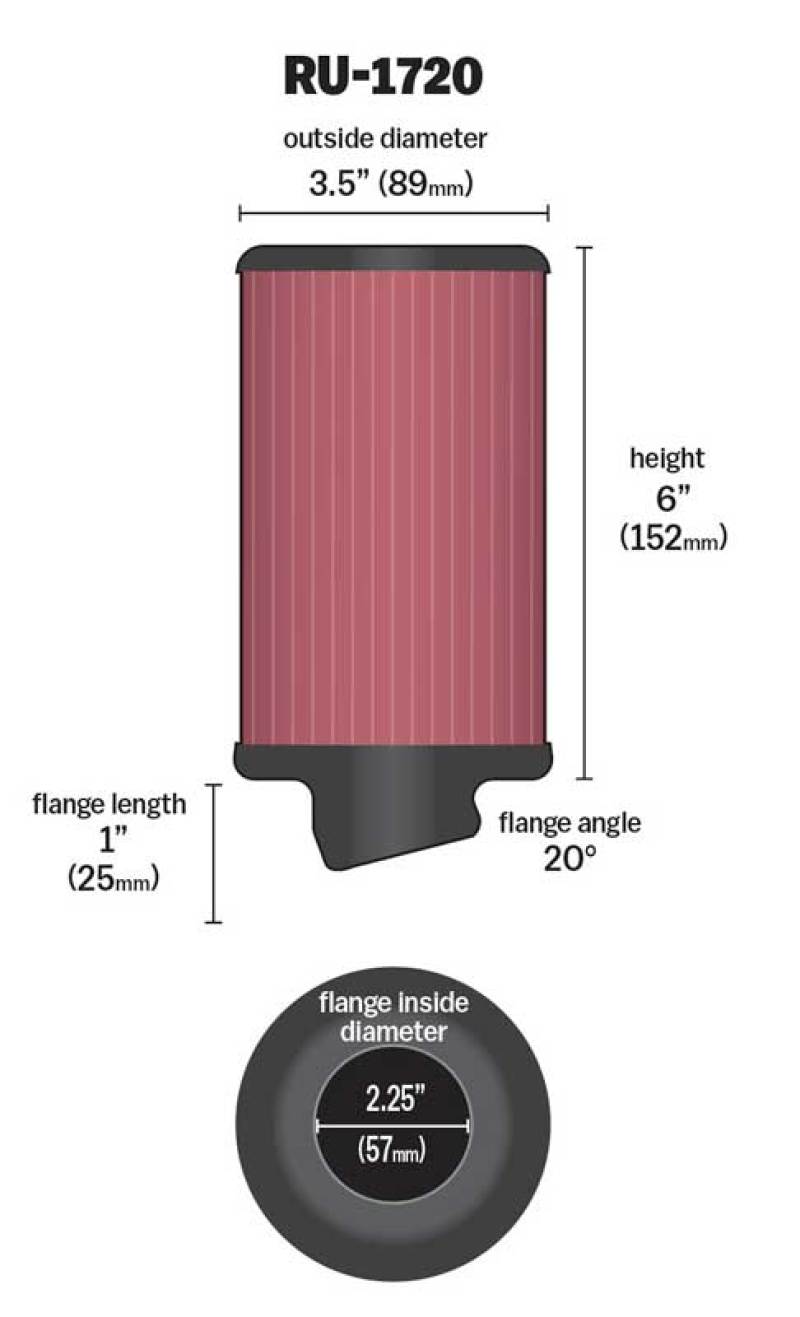 K&N Filters RU-1720 air filter showcasing its pliable design