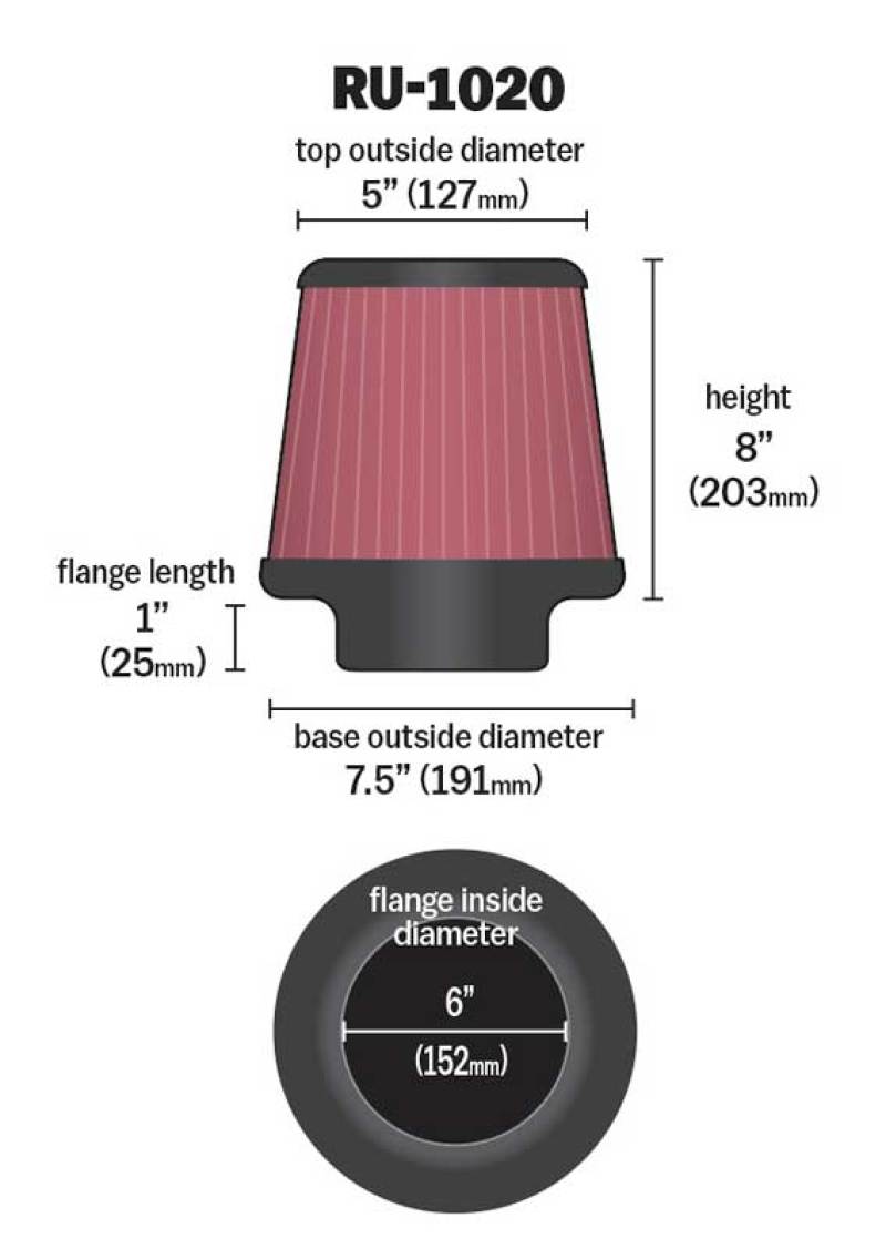K&N Filters RU-1020 Universal Air Filter - Image 6