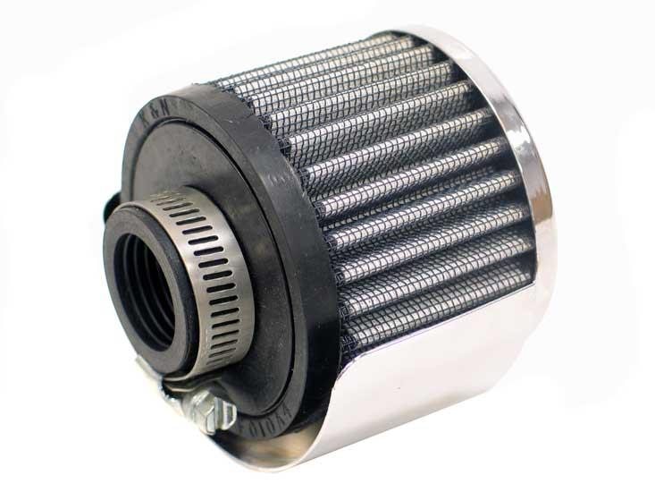 Reusable cotton media in K&N crankcase vent filter
