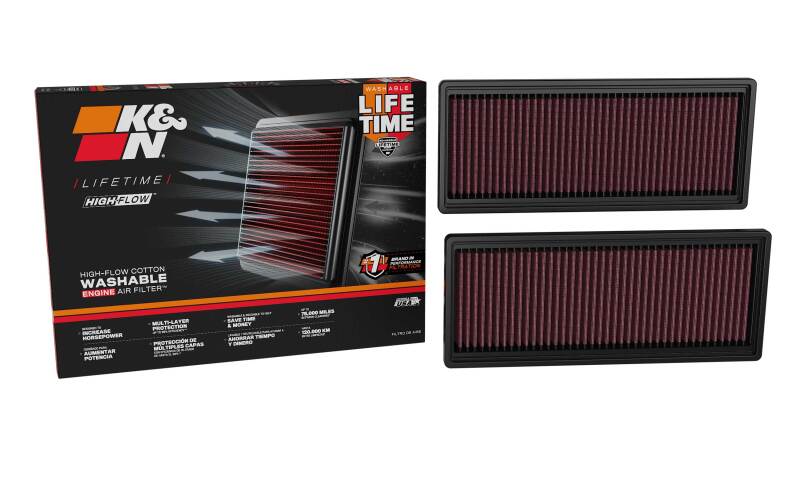 K&N air filter with layered cotton media