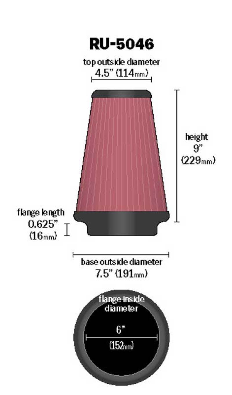 K&N Filters RU-5046 Universal Air Filter - Image 5