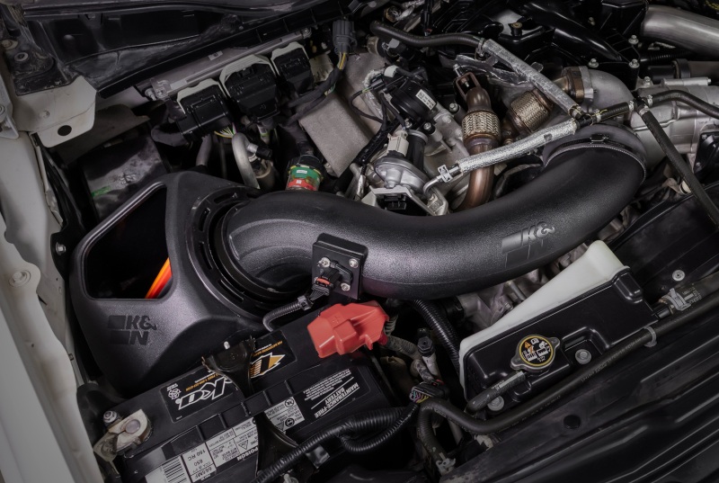 K&N air intake system installed in Ford F-250