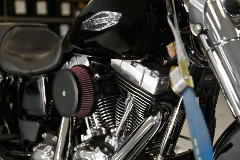 Black round custom cover for K&N air intake system