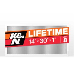 K&N HVC-8-11430 washable HVAC filter with MERV 8 rating