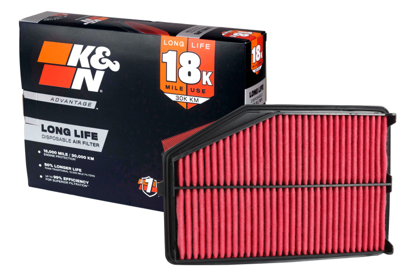 Premium air filter by K&N Filters with long service life