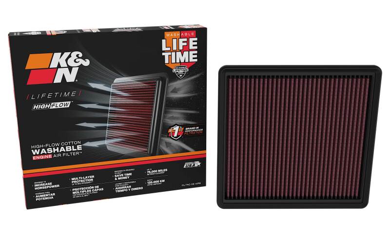 Layered oiled cotton media in K&N 33-5157 air filter