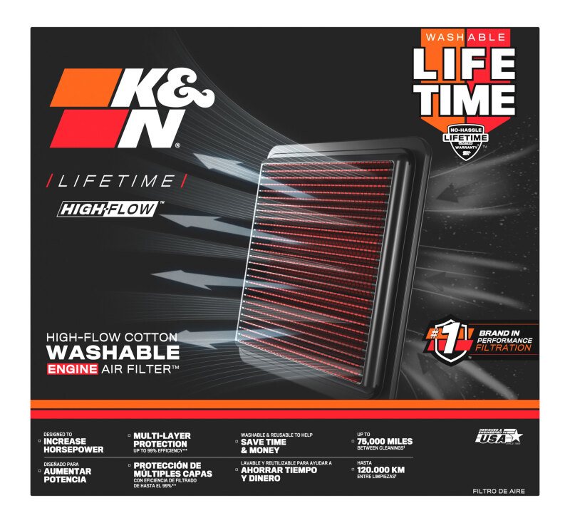 K&N 33-5100 air filter for improved airflow