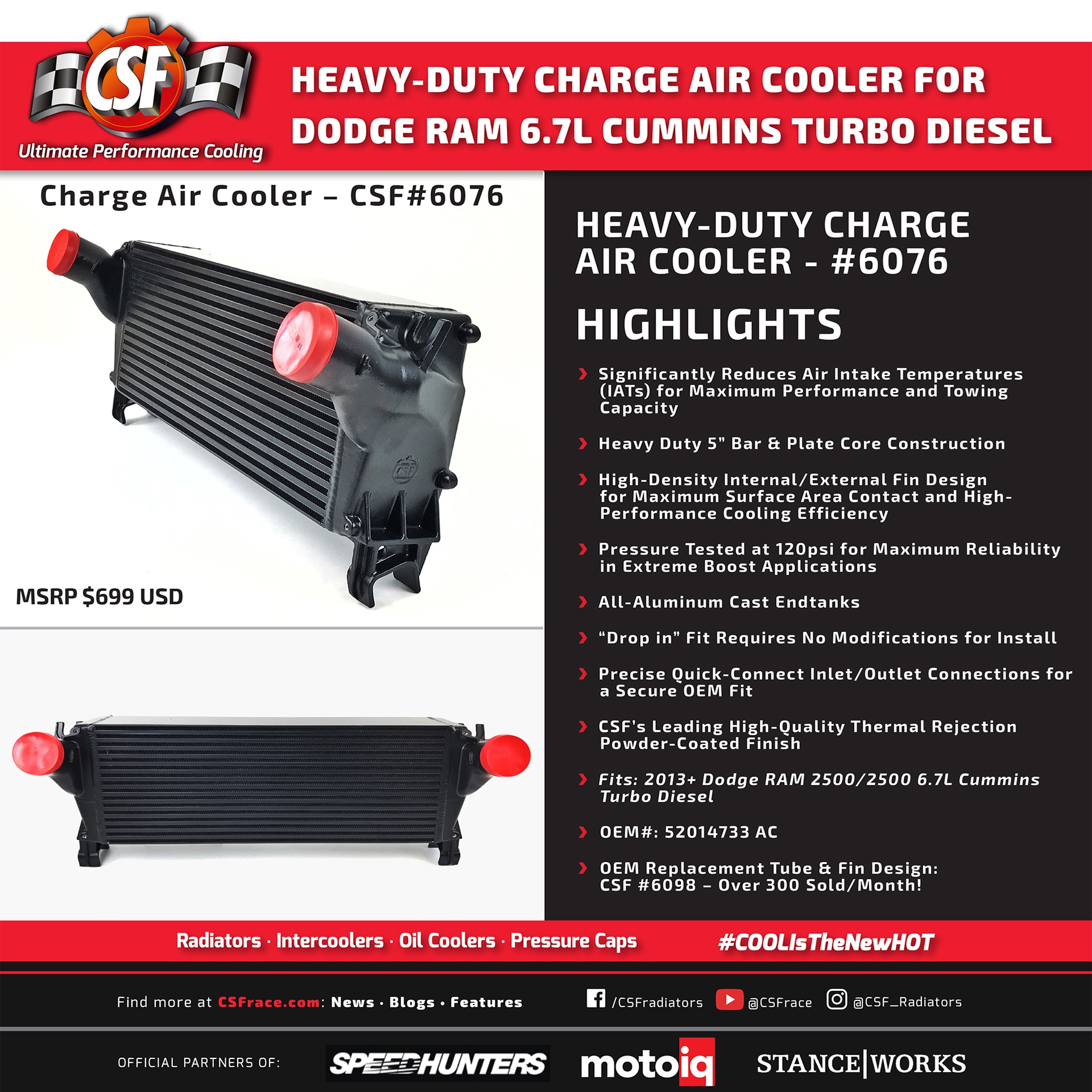 CSF 6076 Heavy Duty Intercooler for Forced Induction - Image 5