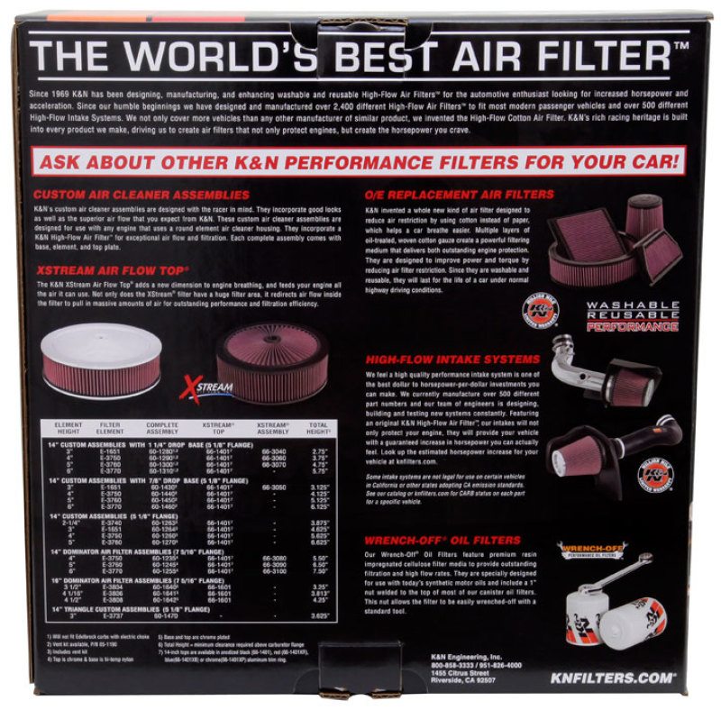 K&N Filters 60-1400 Custom Air Cleaner Assembly - Image 4