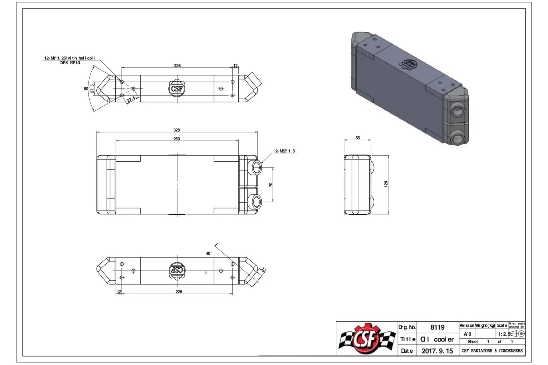 CSF 8119 Oil Cooler - Compact Design for Versatile Mounting - Image 5