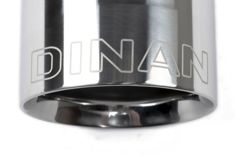 Close-up of Dinan Double-Walled Exhaust Tip showing polished finish