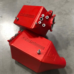 CSF 8109AR Twin Charge-Air-Cooler Set in anodized red finish