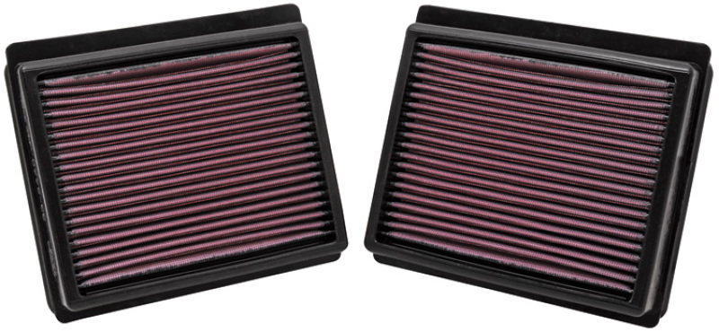 Close-up of K&N 33-2440 air filter showing oiled cotton media