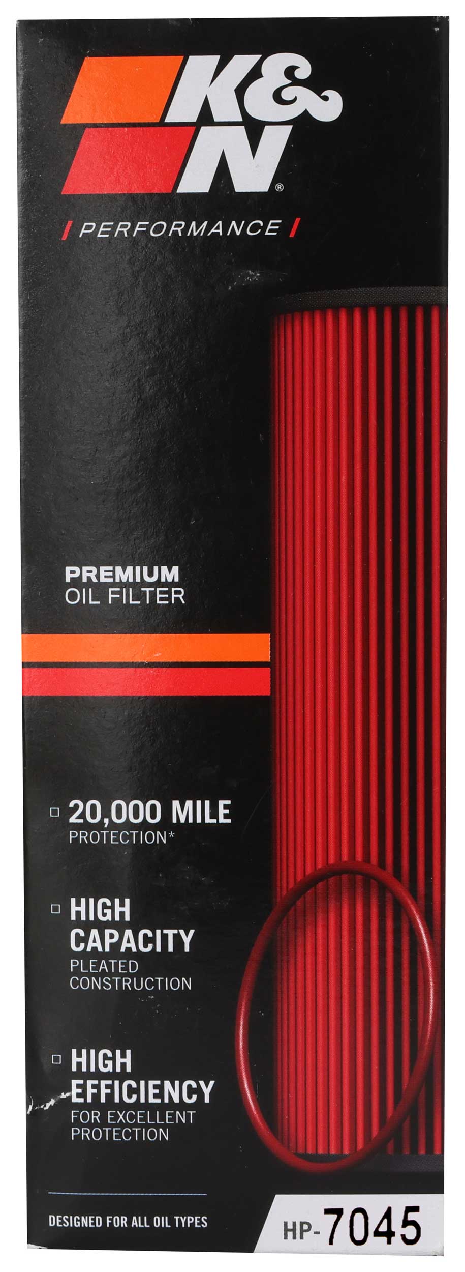 K&N Filters HP-7045 Cartridge Oil Filter packaging