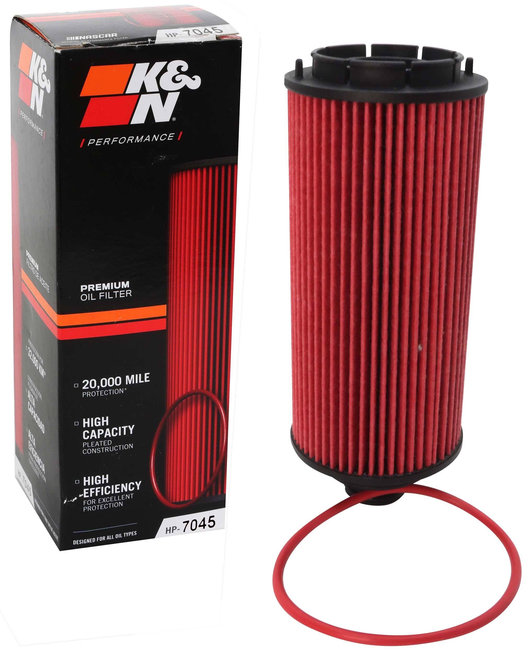 K&N Filters HP-7045 Cartridge Oil Filter with removal nut
