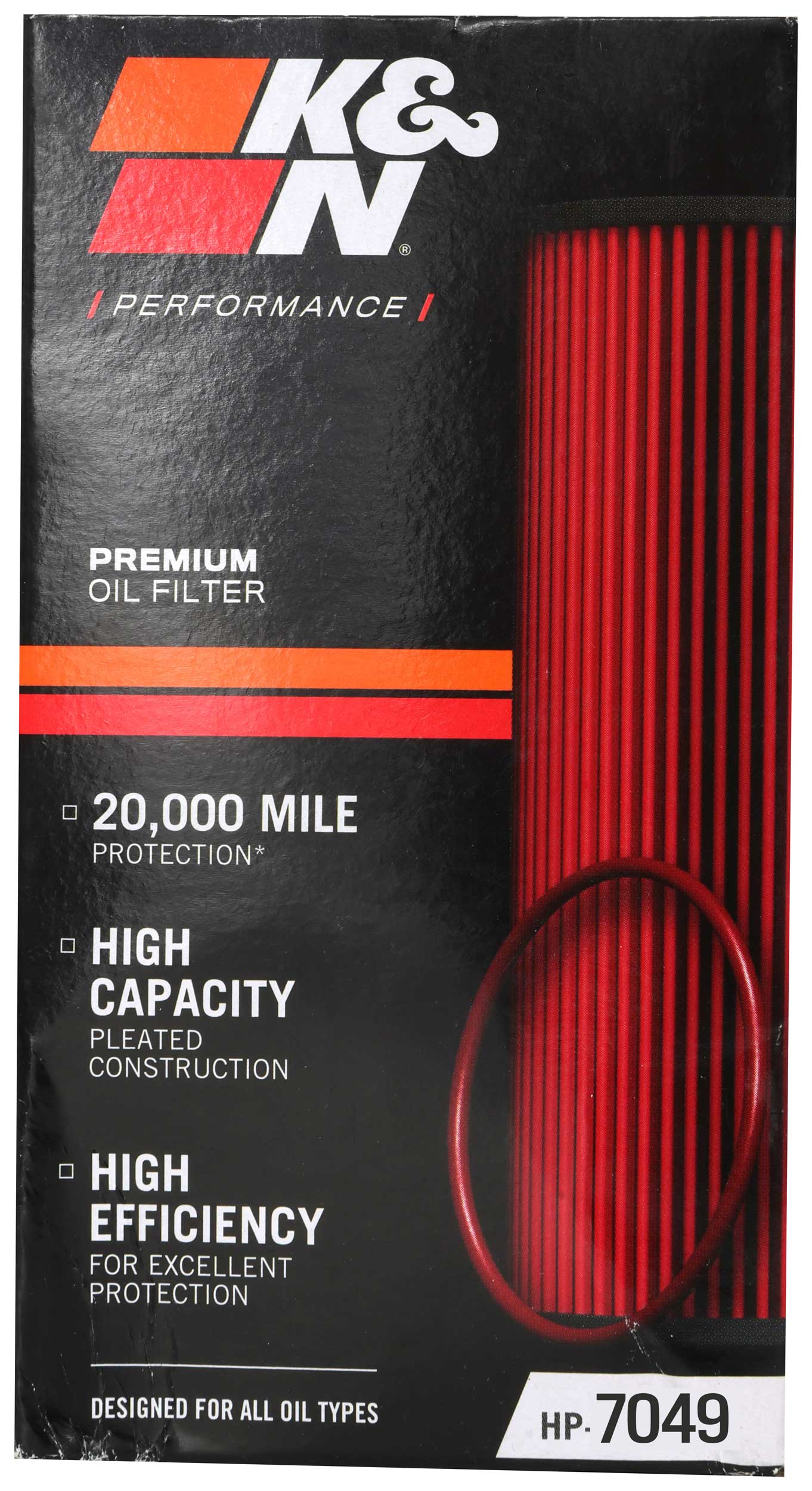 K&N HP-7049 cartridge oil filter with high oil flow rates