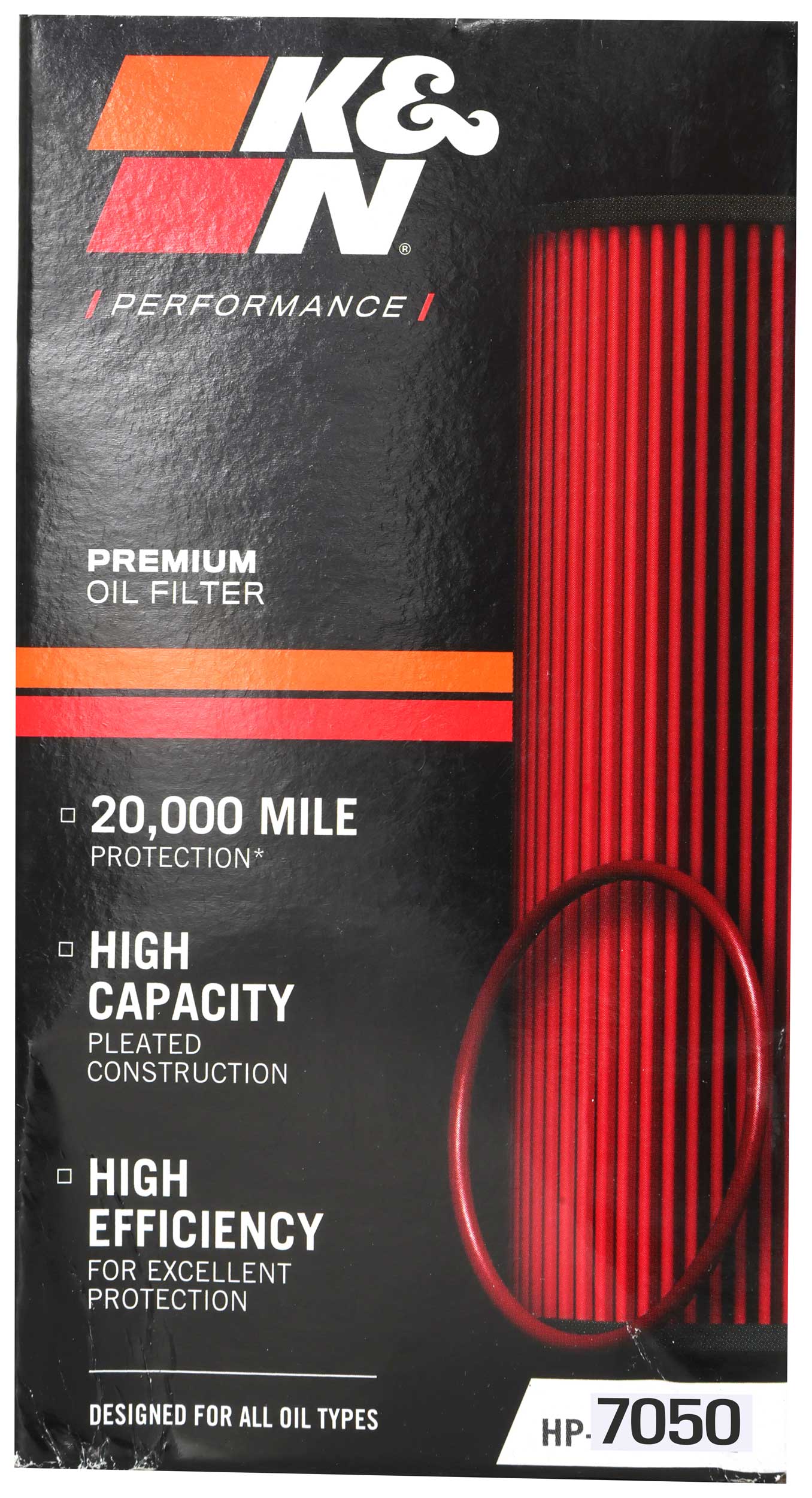 K&N HP-7050 Cartridge Oil Filter showcasing effective filtration