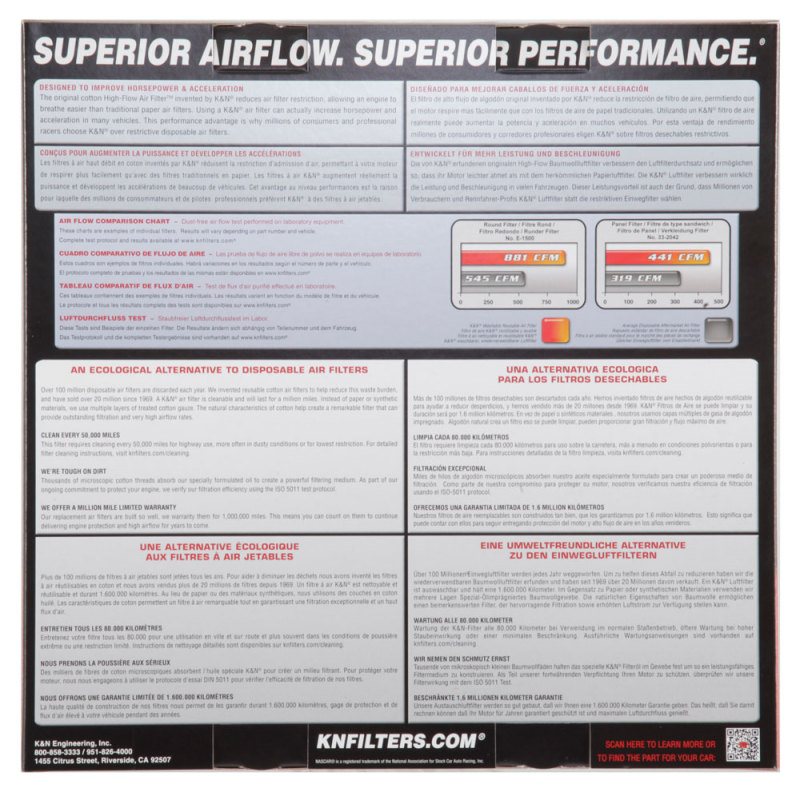 K&N E-2865 High-Flow Air Filter - Washable & Reusable - Image 6