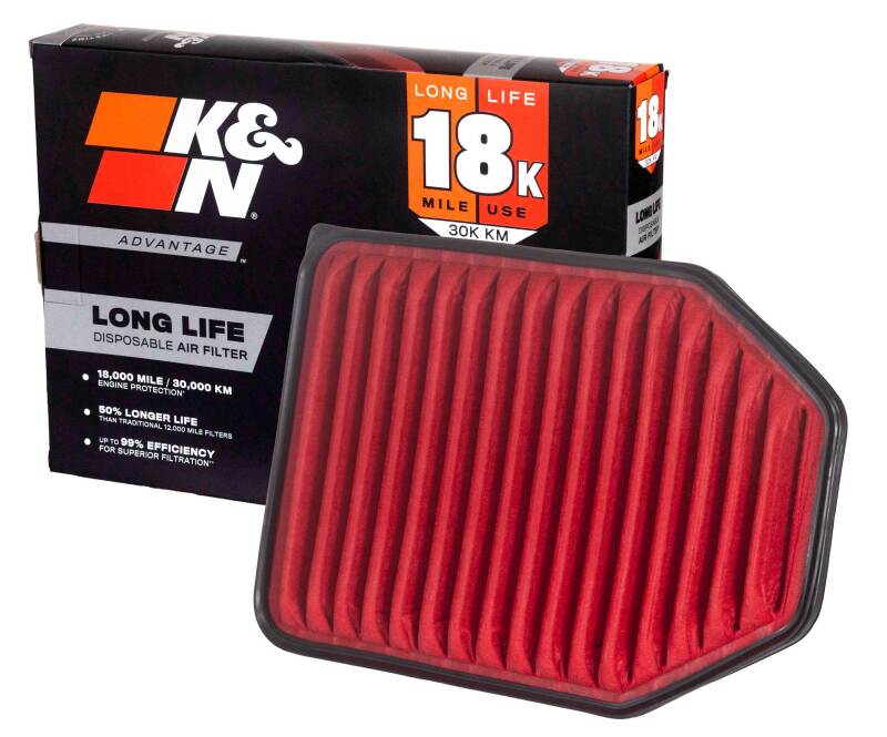 High-performance K&N air filter for engine protection