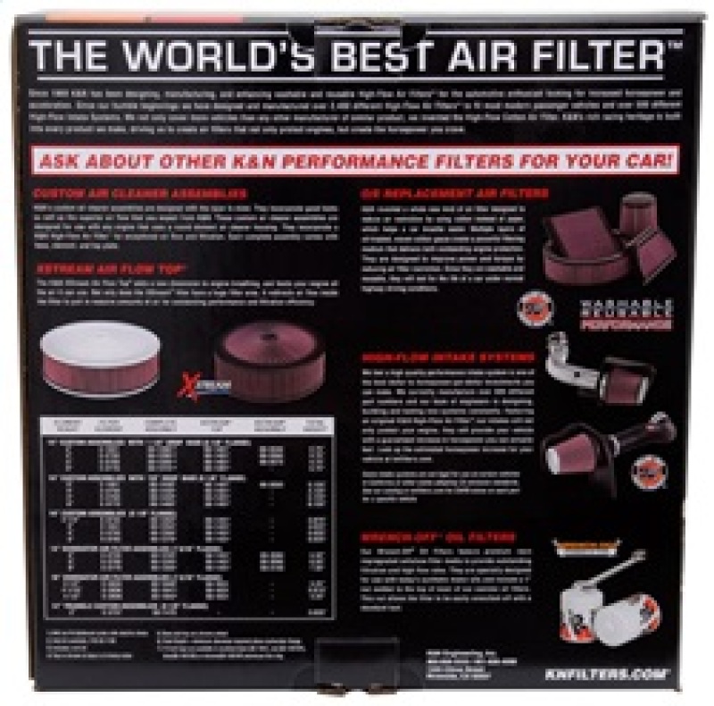 K&N Filters 66-3020 cleanable and reusable air filter