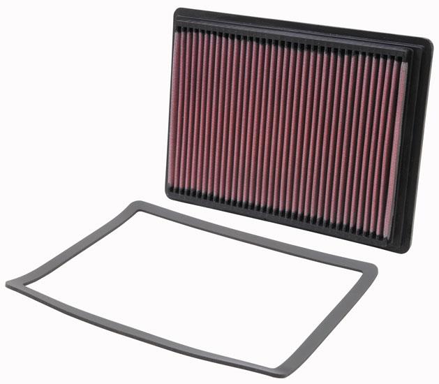 Close-up of K&N 33-2086 Air Filter showing layered cotton media