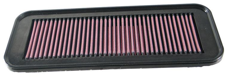 Washable and reusable K&N air filter for improved airflow